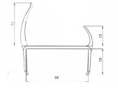 PVC door profile 59 mm