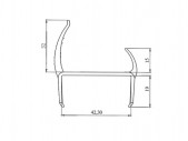PVC door profile 42 mm