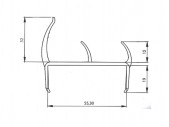 PVC door profile 55 mm