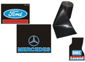 Mudflaps with company logo